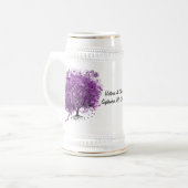 Bos Paarse Hartblad Boom Bruiloft Bierpul (Voorkant links)
