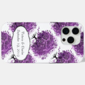 Bos Paarse Hartblad Boom Bruiloft Case-Mate iPhone Case (Achterkant (horizontaal))