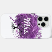 Bos Paarse Hartblad Boom Bruiloft Case-Mate iPhone Case (Achterkant (horizontaal))