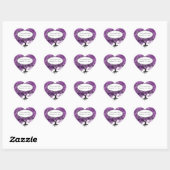 Bos Paarse Hartblad Boom Bruiloft Hart Sticker (Vel)