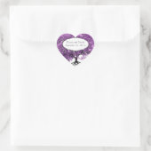 Bos Paarse Hartblad Boom Bruiloft Hart Sticker (Tas)