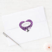 Bos Paarse Hartblad Boom Bruiloft Hart Sticker (Envelop)