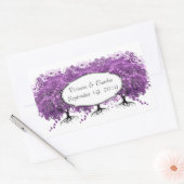 Bos Paarse Hartblad Boom Bruiloft Rechthoekige Sticker (Envelop)
