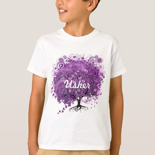 Bos Paarse Hartblad Boom Bruiloft T-shirt (Voorkant)