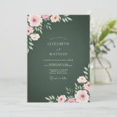 Bos Paarse Ranunculus Eucalyptus Bruiloft Kaart (Staand voorkant)
