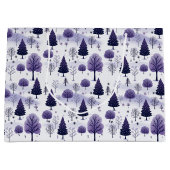 Bos Paarse Sneeuw Kerstmis Groot Cadeauzakje (Voorkant)