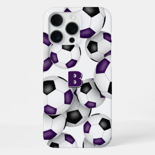 bos paarse zwarte voetballen met monogram iPhone 16 pro max hoesje