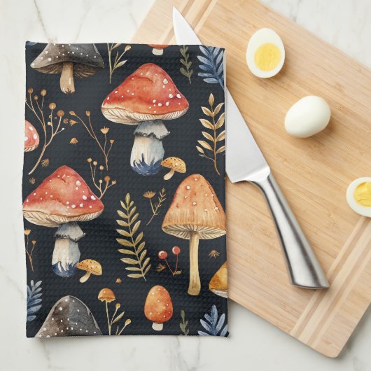 Bos Paddenstoel en Varens Theedoek (Quarter Fold)