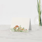 Bos Paddenstoel Groene Bruiloftssalon Bedankkaart (Achterkant)