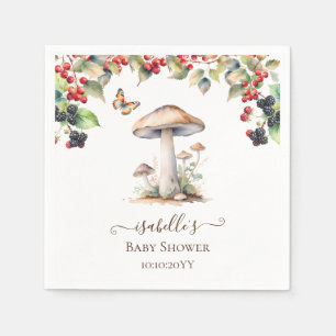 Bos Paddenstoel & Paddenstoel Herfst Baby Shower Servet
