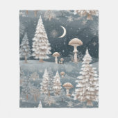 Bos Paddenstoel Winter Woud Patroon Fleece Deken (Voorkant)