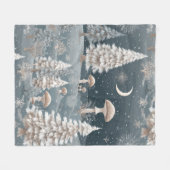 Bos Paddenstoel Winter Woud Patroon Fleece Deken (Voorkant (Horizontaal))