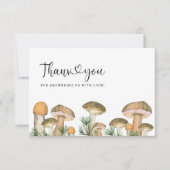 Bos paddenstoelen babyshower bedankkaart (Voorkant)