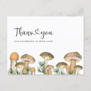 Bos paddenstoelen babyshower bedankkaart briefkaart
