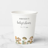 Bos paddenstoelen babyshower papieren bekers (Achterkant)