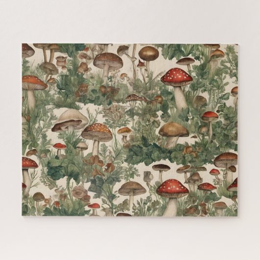 Bos Paddenstoelen Cottagecore Puzzel (Horizontaal)