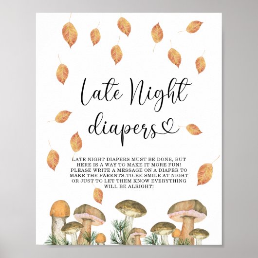 Bos paddenstoelen - Late night luierspel Poster (Voorkant)