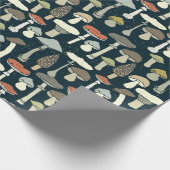 Bos Paddenstoelen Patroon Rustiek Cadeaupapier (Hoek)
