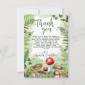 Bos Paddenstoelen Varen Groen Rustieke Natuur Scri Bedankkaart (Voorkant)