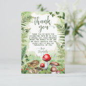 Bos Paddenstoelen Varens Groen Rustieke Natuur Sch Bedankkaart (Staand voorkant)