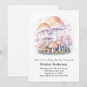 Bos Paddenstoelen Wonderland Meisje Baby Shower Kaart (Voorkant / Achterkant)
