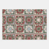 Bos Patchwork Kerst Inpakpapier Set Vel (Voorkant)