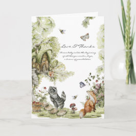 Bos Picknick | Bosdieren Baby Shower Bedankkaart