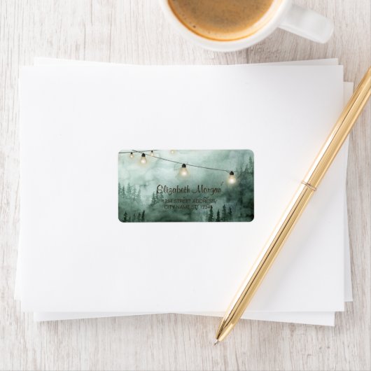 Bos, Pijnbomen, String Lichten Groen Etiket (Insitu)