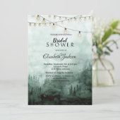 Bos, Pijnbomen, String Lichten Groen Kaart (Staand voorkant)