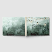 Bos, Pijnbomen, String Lights Green Wedding Gastenboek (Volledig)