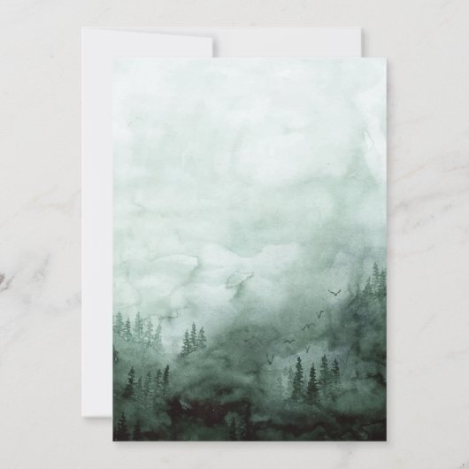 Bos, Pijnbomen, String Lights Groen Baby shower Kaart (Achterkant)