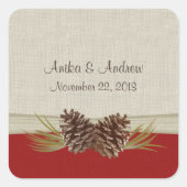 Bos Pinecones Vierkante Sticker (Voorkant)