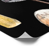 Bos planten: waterverf paddenstoelen, bladeren pat poster (Hoek)