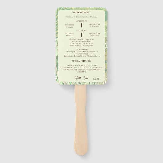 Bos Platteland Landschap Huwelijksprogramma Handwaaier (Achterkant)