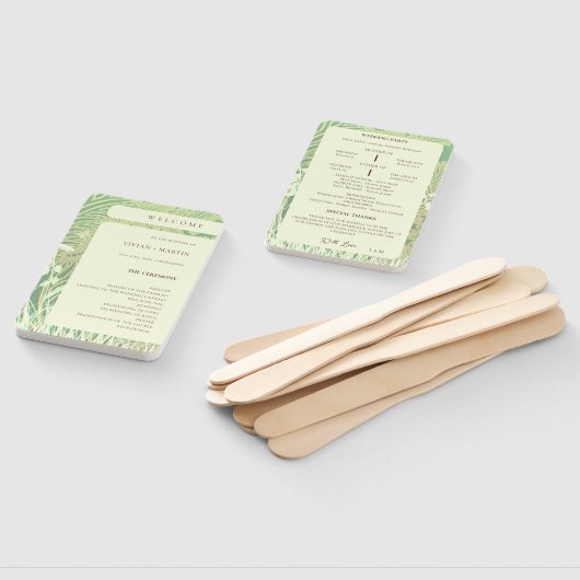 Bos Platteland Landschap Huwelijksprogramma Handwaaier (Niet-gemonteerd)