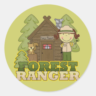 Bos Ranger - Brunette Meisje Ronde Sticker