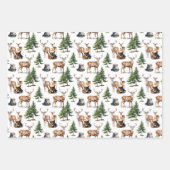 Bos rendieren familie foerageren door het bos inpakpapier vel (Voorkant 2)