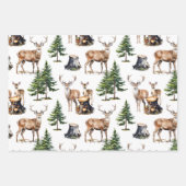 Bos rendieren familie foerageren door het bos inpakpapier vel (Voorkant)