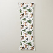 Bos rendieren familie foerageren door het bos lichaamskussen (Voorkant Verticaal)