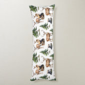 Bos rendieren familie foerageren door het bos lichaamskussen (Achterkant (Verticaal))