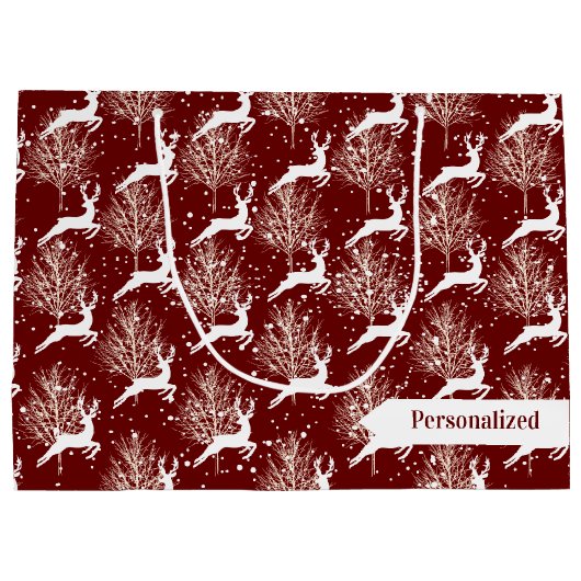 Bos rendieren - rood groot cadeauzakje (Achterkant)