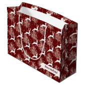 Bos rendieren - rood groot cadeauzakje (Achterkant Gekanteld)