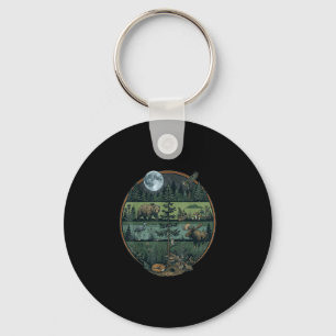 Bos retro bomen natuur natuurleven buitenleven man sleutelhanger