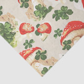 bos rode paddenstoel en groene Lucky Clover Tissuepapier (Detail)