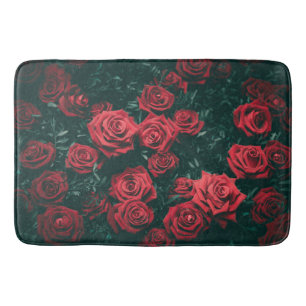 Bos rode rozen badmat