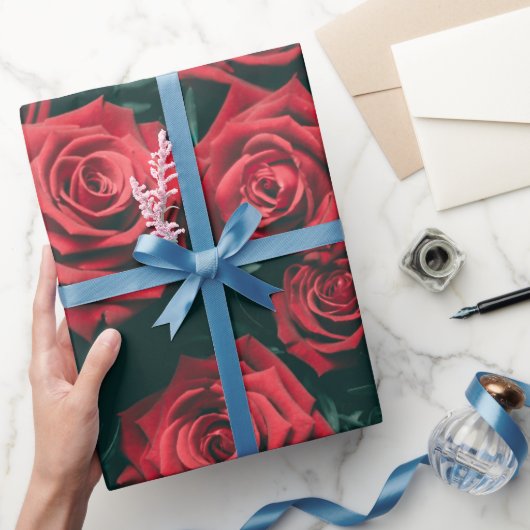 Bos rode rozen cadeaupapier (Geschenken)