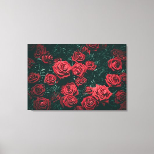 Bos rode rozen canvas afdruk (Voorkant)