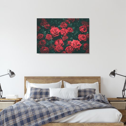 Bos rode rozen canvas afdruk (Insitu (Slaapkamer))