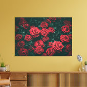 Bos rode rozen canvas afdruk (Insitu (Woonkamer))