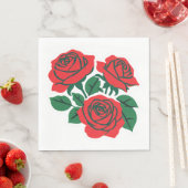 Bos rode rozen formele bruiloft servet (Insitu)